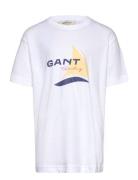 Gant Sailing Graphic T-Shirt Tops T-Kortærmet Skjorte White GANT
