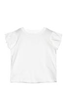 Short-Sleeved Cotton T-Shirt Tops T-Kortærmet Skjorte White Mango