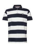 Mick Block Striped Pique Designers Polos Short-sleeved Navy Sebago