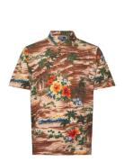 Classic Fit Tropical Linen-Cotton Polo Designers Polos Short-sleeved M...