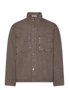 Stud Overshirt St Grey Marble Designers Overshirts Brown Hope