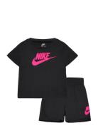 Ks-Knit Short Set Sport Sets With Short-sleeved T-shirt Black Nike
