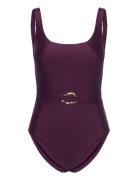 Costa Shaping Belt Bs Badedragt Badetøj Purple Hunkemöller