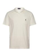 Standard Fit Cotton-Linen Polo Shirt Designers Polos Short-sleeved Whi...