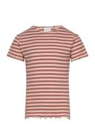 Tnmoore S_S Collar Rib Tee Tops T-Kortærmet Skjorte Red The New