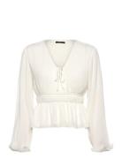 Pleated Blouse Tops Blouses Long-sleeved White Gina Tricot