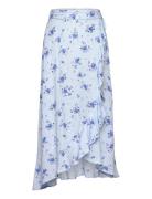 Skirt Midi With Wrap Dresses & Skirts Skirts Midi Skirts Blue Lindex