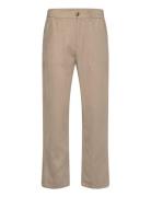 Zeta Lino Bottoms Trousers Linen Trousers Beige Gabba