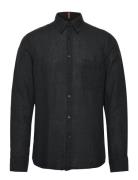 Relegant_6_M Tops Shirts Linen Shirts Black BOSS