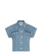 Mschelida Ada Ss Denim Shirt Tops Shirts Denim Shirts Blue MSCH Copenh...