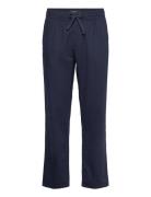 Barcelona Luca Pants Bottoms Trousers Linen Trousers Navy Clean Cut Co...