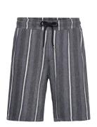 Striped Terry Shorts With Elastic W Bottoms Shorts Casual Grey Lindber...