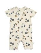 Jumpsuit S/S Sum Printed Bodysuits Short-sleeved Cream Petit Piao