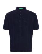 H/S Polo Shirt Tops Knitwear Short Sleeve Knitted Polos Navy United Co...