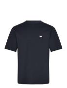 Parcy Organic Logo Tee Tops T-Kortærmet Skjorte Navy J. Lindeberg