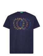 T-Shirt Tops T-Kortærmet Skjorte Navy United Colors Of Benetton