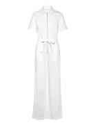 Denim Jumpsuit Belt Bottoms Jumpsuits White Mango