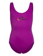 Nike Signature Swoosh U Back Piece Badedragt Badetøj Purple NIKE SWIM