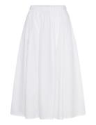 Jorina Skirt Knælang Nederdel White Stylein