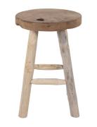 Tuva - Stool, Teak, Nature, 4 Legs, Ø30X45 Cm Home Furniture Chairs & ...