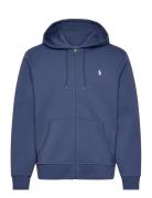 Double-Knit Full-Zip Hoodie Tops Sweatshirts & Hoodies Hoodies Blue Po...
