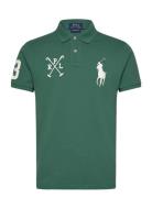 Custom Slim Fit Big Pony Mesh Polo Shirt Tops Knitwear Short Sleeve Kn...