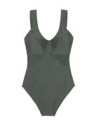 Saint Tropez Shaping Swimsuit Badedragt Badetøj Khaki Green Dorina
