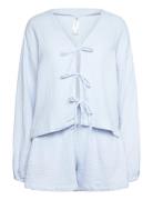 Pyjama Set Cotton Gauze Pyjamas Nattøj Blue Lindex