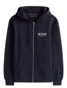 Hilfiger Stacked Hooded Zip Th Tops Sweatshirts & Hoodies Hoodies Navy...