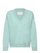 Superfine Lambswool V-Neck Tops Knitwear Jumpers Blue GANT