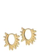 Sunshine Leaves Hoops Accessories Jewellery Earrings Hoops Gold Enamel...
