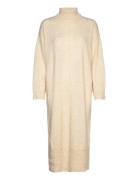 Objabbie L/S Knit Dress Pb12 Knælang Kjole Cream Object