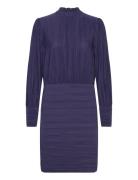 Vmaurora Ls Bow Short Dress Jrs Kort Kjole Blue Vero Moda