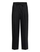 Loose Fit Straight Leg Linen Trousers Bottoms Trousers Casual Black We...