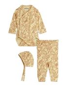 Mini Leopard Aop Nb Baby Kit Sets Sets With Long-sleeved T-shirt Beige...