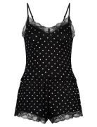 Cami Short Viscose Dot Nattøj Black Hunkemöller