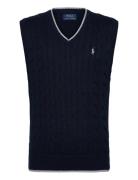Cable-Knit Cotton Sweater Vest Vest Black Polo Ralph Lauren