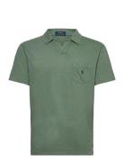 Standard Fit Cotton-Linen Polo Shirt Designers Polos Short-sleeved Gre...