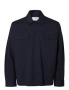 Slhreg Lorent Bi-Stretch Overshirt Noos Tops Overshirts Navy Selected ...