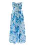 Lola Corset Midi Dress Knælang Kjole Blue Bardot