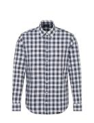 Cas. New Bd Pocket2 Tops Shirts Casual Blue Seidensticker