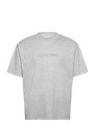 A - Rel Fashion Logo Tee Tops T-Kortærmet Skjorte Grey Calvin Klein