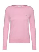 Co Jersey Stitch Boat-Nk Ls Swt Tops Knitwear Jumpers Pink Tommy Hilfi...