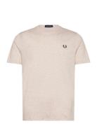 Crew Neck T-Shirt Tops T-Kortærmet Skjorte Cream Fred Perry