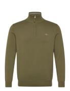 Classic Cotton Half Zip Tops Knitwear Half Zip Jumpers Grey GANT