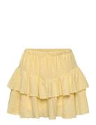 Broderie Anglaise Frill Skirt Skirts Short Skirts Yellow Bubbleroom