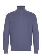 Mesh-Knit Cotton Quarter-Zip Sweater Tops Knitwear Half Zip Jumpers Bl...