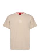 Laze T-Shirt Designers T-Kortærmet Skjorte Cream HUGO
