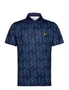 Ls Monogram Printed Polo Shirt Sport Men Sport Clothing Sport Tops Spo...