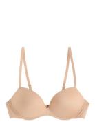 Bra Wirefree Push Shiny Micro Lingerie Bras & Tops Push Up Bras Beige ...